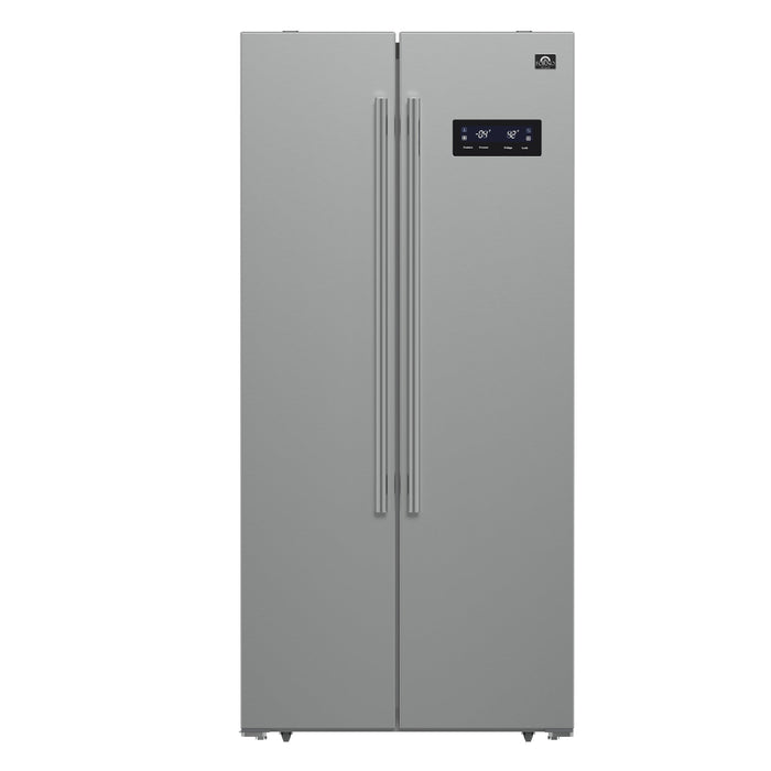 Forno Salerno 33" Side-by-Side Stainless Steel Refrigerator 15.6 cu.ft