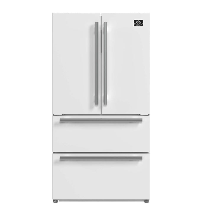 Forno Moena Espresso 36" French Door Refrigerator in White, 19.2 cu. ft