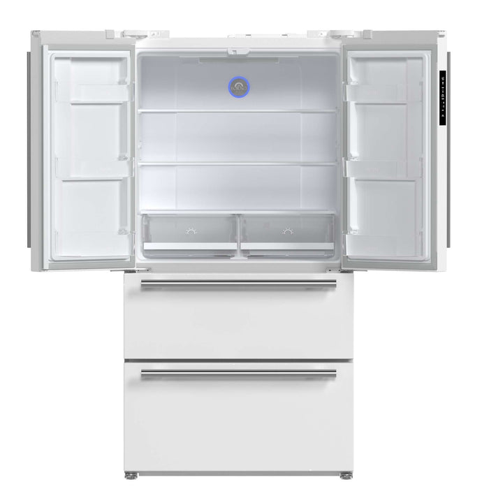 Forno Moena Espresso 36" French Door Refrigerator in White, 19.2 cu. ft