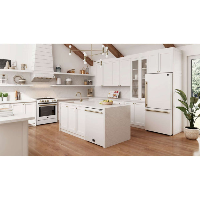 Forno Pozzo 24 " Built-In Tall Tub Top Control White Dishwasher, 49 dBA