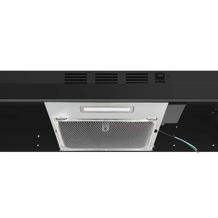 Forno Cappa 30" Under Cabinet Range Hood in Black, 200 CFM, Convertible FORNO