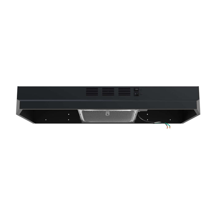 Forno Cappa 30" Under Cabinet Range Hood in Black, 200 CFM, Convertible