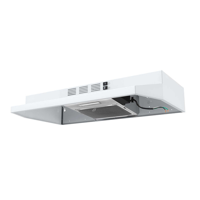 Forno Cappa 30" Under Cabinet Range Hood in White, 200 CFM, Convertible