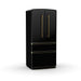 Forno Luigi 18 cu.ft. French Door Refrigerator Black, Antique Brass Handles FORNO