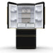 Forno Luigi 18 cu.ft. French Door Refrigerator Black, Antique Brass Handles FORNO