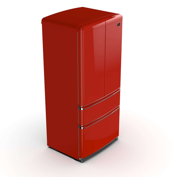 Forno Luigi 18 cu.ft. French Door Refrigerator Red, Handle-Free Design