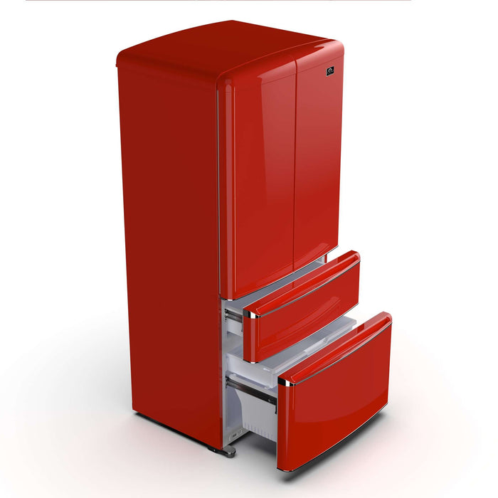 Forno Luigi 18 cu.ft. French Door Refrigerator Red, Handle-Free Design FORNO