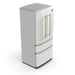 Forno Luigi 18 cu.ft. French Door Refrigerator White, Antique Brass Handles FORNO