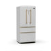 Forno Luigi 18 cu.ft. French Door Refrigerator White, Antique Brass Handles FORNO