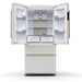 Forno Luigi 18 cu.ft. French Door Refrigerator White, Antique Brass Handles FORNO