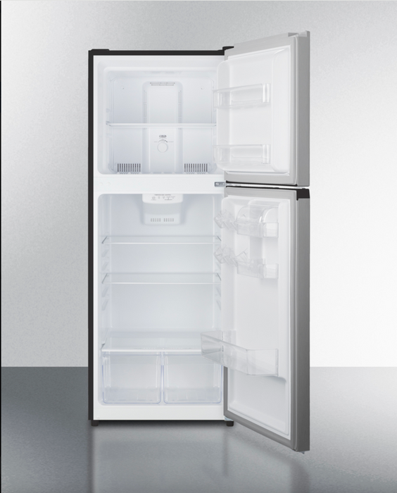 Summit 24" Wide Top Mount Refrigerator-Freezer Stainless Steel