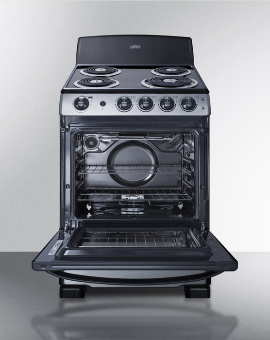 Summit 24" Wide Electric Coil Range Stainless Steel