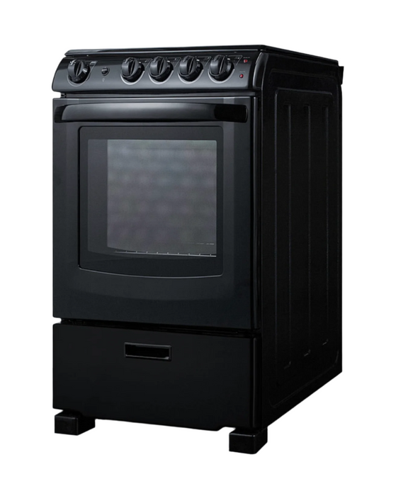 Summit 24" Wide Electric Smooth-Top Range Black