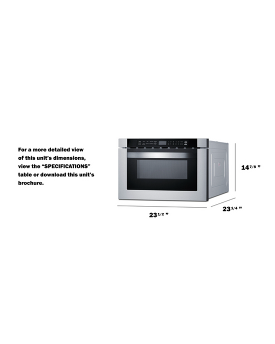 Summit 24" Wide Built-In Drawer Microwave