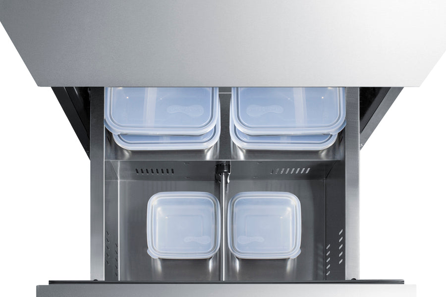Summit 24" Wide 2-Drawer All-Freezer, ADA Compliant Summit Appliance