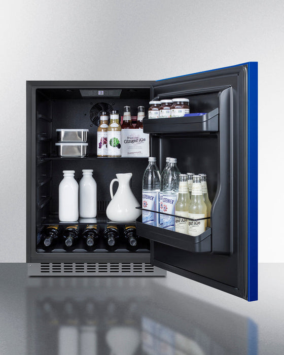 Summit 24" Wide Built-In All-Refrigerator, ADA Compliant - Left Hand Door Swing (Blue) Summit Appliance