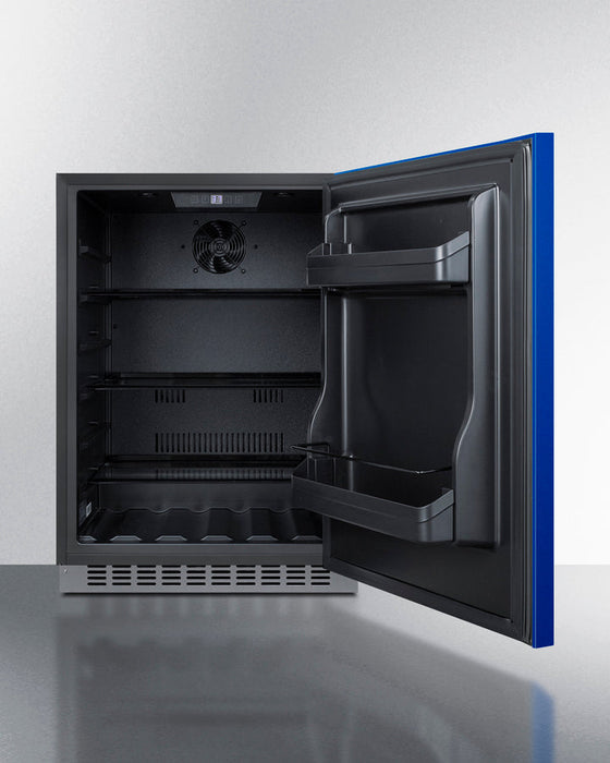 Summit 24" Wide Built-In All-Refrigerator, ADA Compliant - Left Hand Door Swing (Blue) Summit Appliance