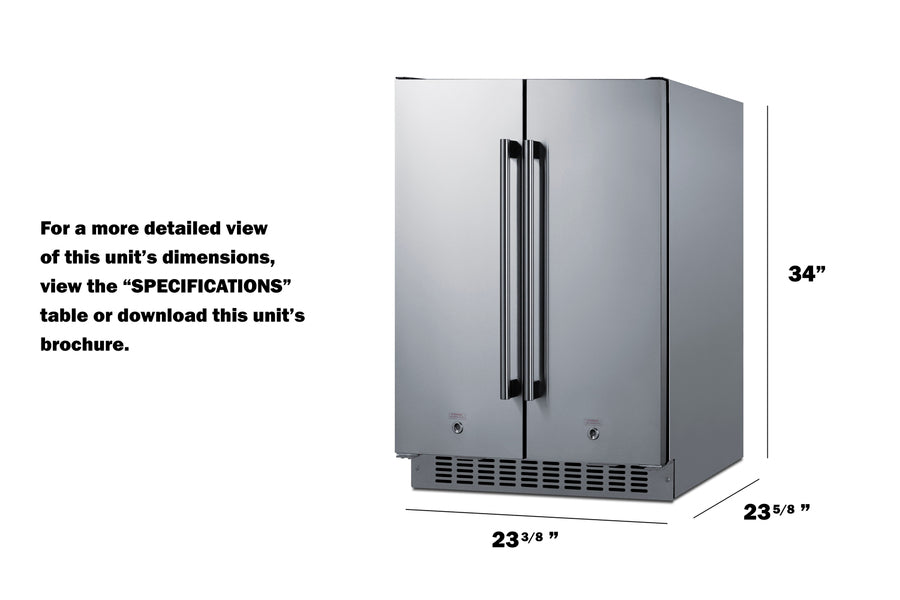 Summit 24" Wide Built-In Refrigerator-Freezer - stainless steel Summit Appliance