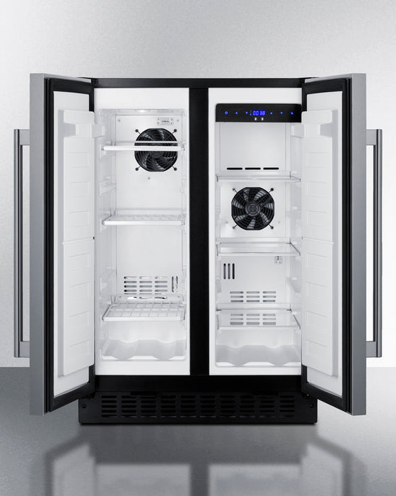 Summit 24" Wide Built-In Refrigerator-Freezer - stainless steel and Black Summit Appliance
